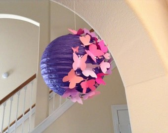 8" Mixed Berries, paper lantern, butterfly lantern, princess room decor, butterfly party, butterfly birthday, butterfly decor, room decor