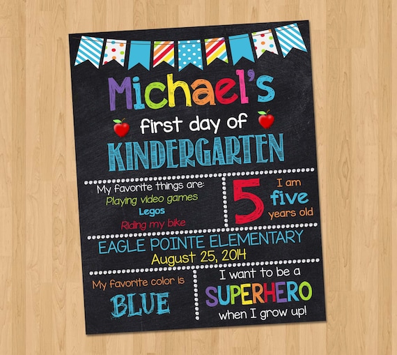 First Day of School Chalkboard Sign - First Day of School Printable ...