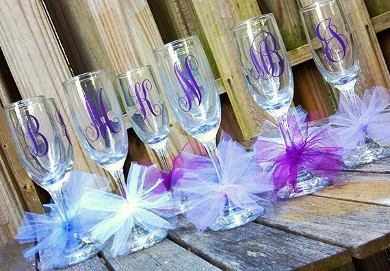 Bridal Party Champagne Glass Bride Glass Bridesmaids 4317