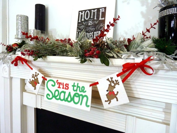 Christmas Banner Tis the Season Sign MERRY CHRISTMAS