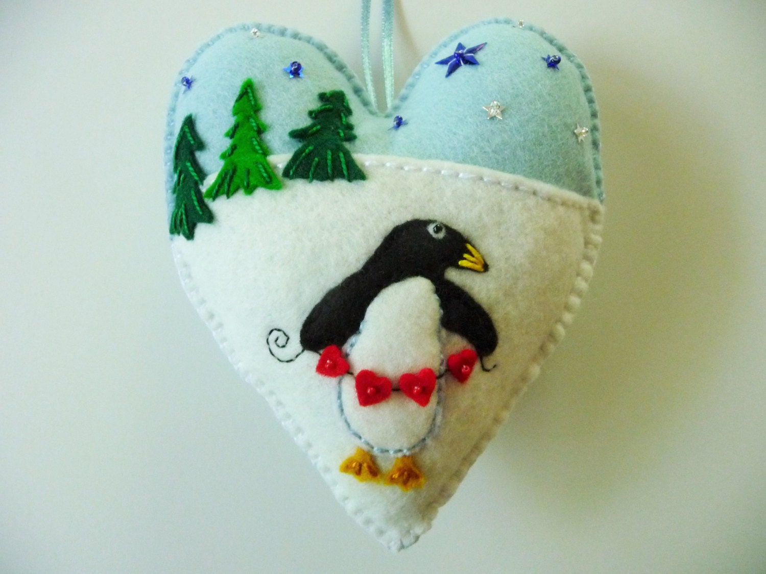 penguin felt heart ornament christmas ornament christmas penguin felt heart ornament christmas ornament christmas