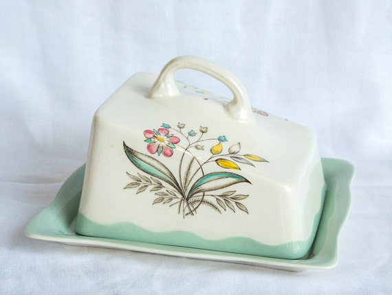 Vintage butter dish by Clarice Cliff for Royal Staffordshire