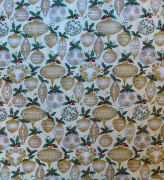 Cotton Fabric, Home Decor, Quilt, Craft, Christmas Ornaments, Gold ...