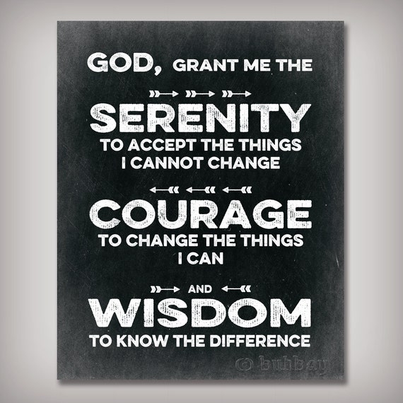 Serenity Prayer Serenity Courage Wisdom Digital by BuhbayQuotes