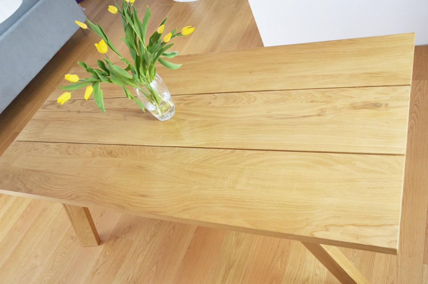 Handmade solid wood dining table. Contemporary design