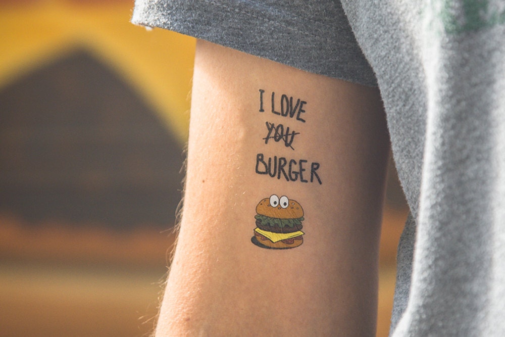 temporary tattoo burger temporary tattoo burger