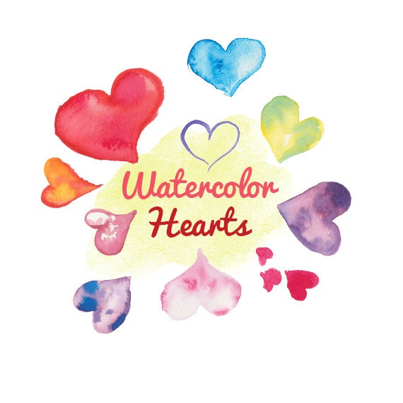 watercolor heart clipart - photo #28