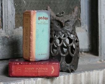 Brick BOOKENDS Harry Potter Year 1 and 7 - Repurposed Bricks to look like your favorite literary series
