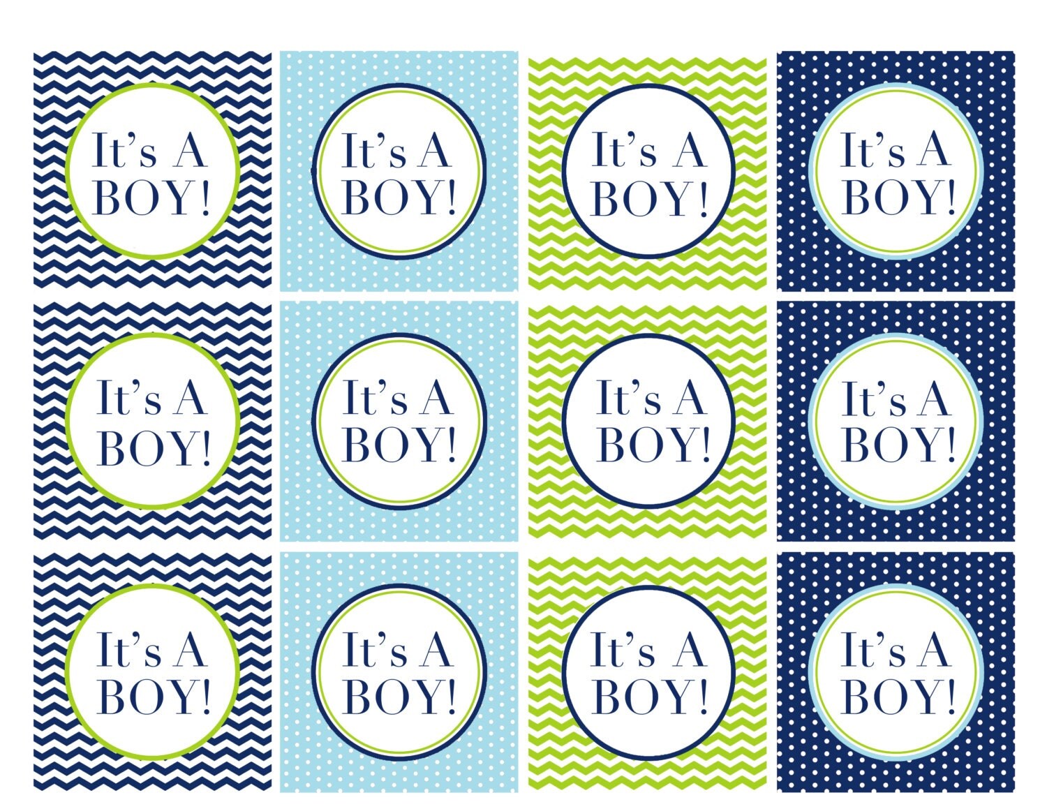 It's A BOY Printable Tags / Cupcake by NicolesPartiesToGo