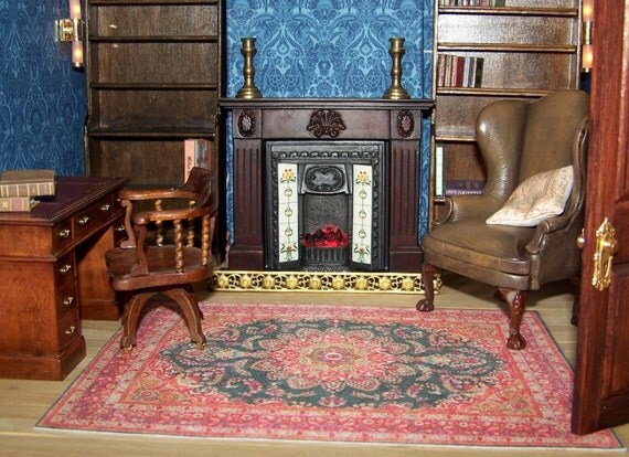 Dollhouse Carpet Persian Medallion for Sherlock Holmes Study