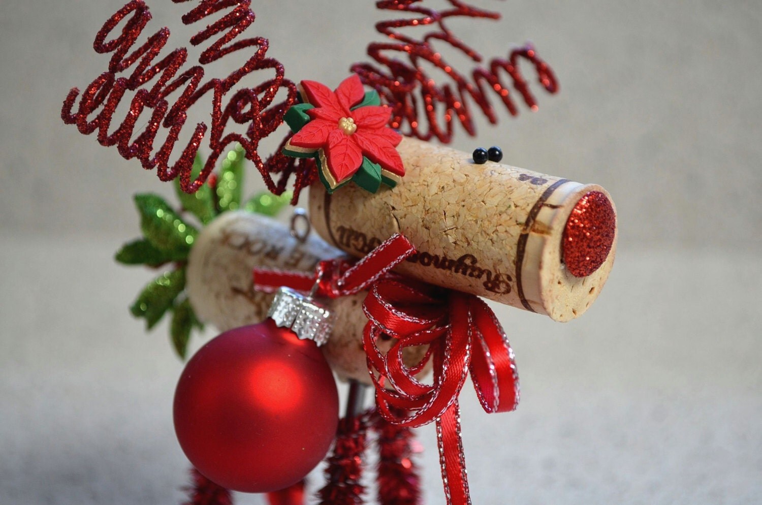 Wine Cork Reindeer Ornament