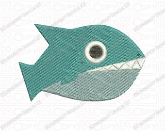 Pirahna Fish Embroidery Design in 2x2 3x3 and 4x4 Sizes