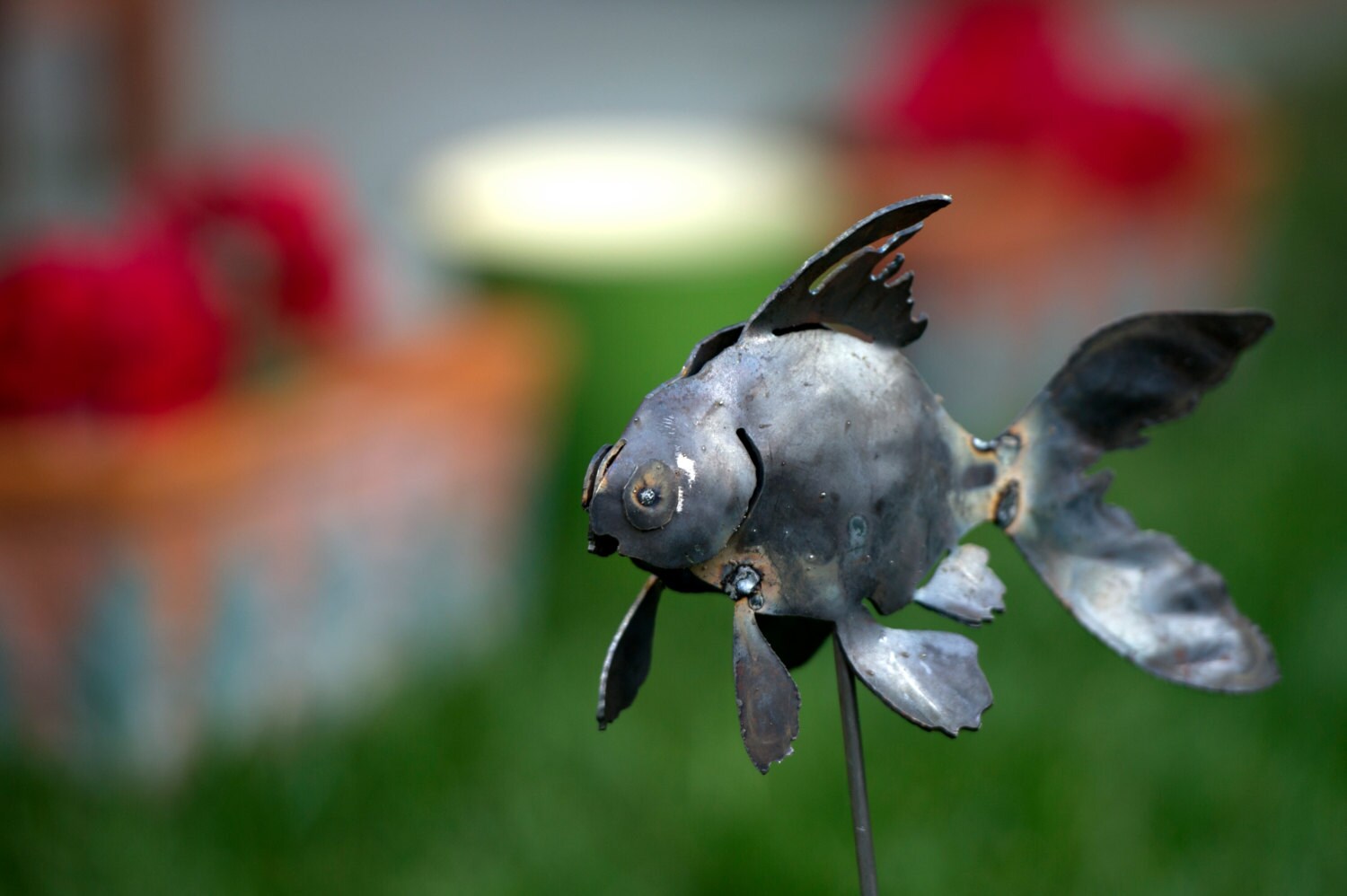 Goldfish metal art sculpture for the garden fish garden art