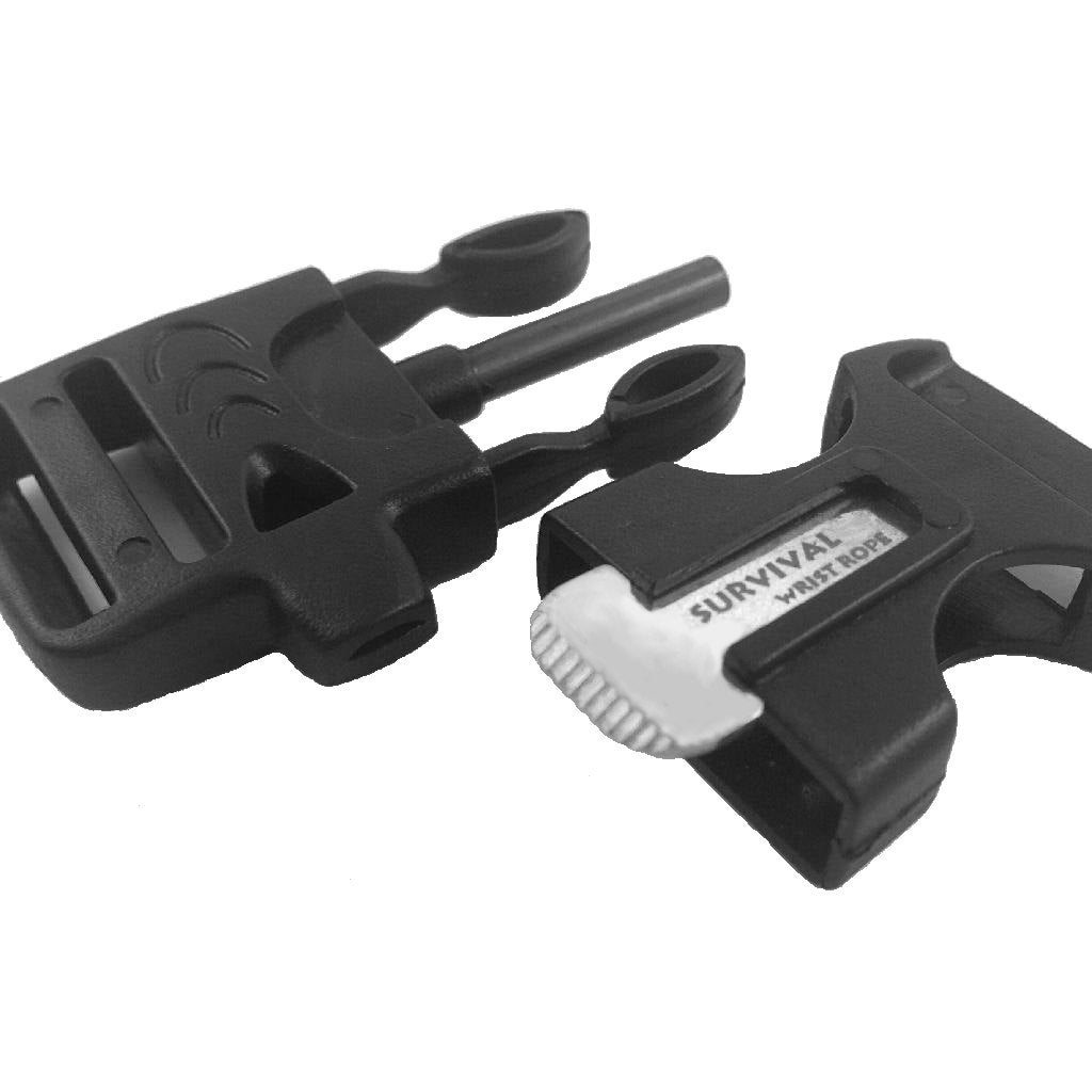 Whistle Buckle with Flint Fire Starter and by ParacordNinjaLLC