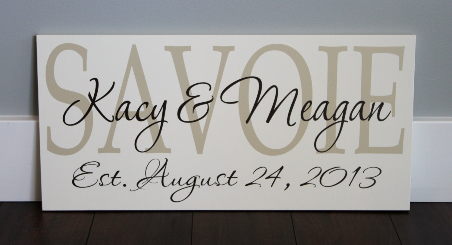 CUSTOM Wedding Date Plaque
