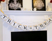 Halloween Banner- Trick or Treat Banner Halloween Garland for Your Mantle or Wall Party Table - Any occasion Banner Il_170x135