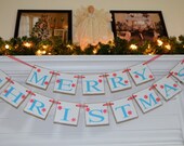 MERRY CHRISTMAS banner, Holiday Garland, Holiday Photo Banner, Vintage Inspired Holiday Banner, Christmas Banner Il_170x135