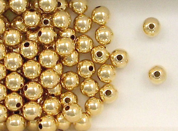 14k Gold Filled 6mm Seamless Round Spacer Beads by jewelrybyxinar