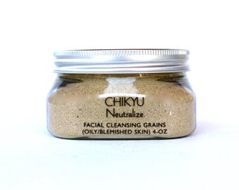 Facial Cleansing Grains, Face Polish with Grains, Botanical Face Polish for Oily Skin, Neutralize (Oily/Blemished Skin) 4oz