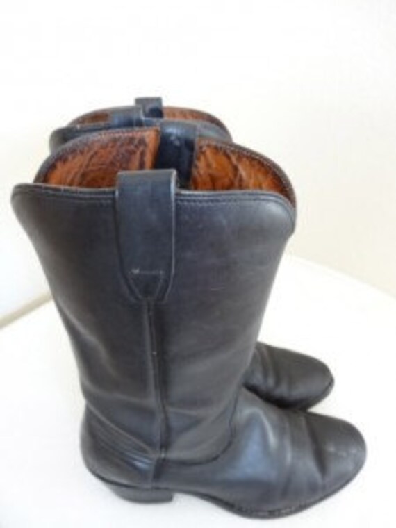 mens plain black cowboy boots