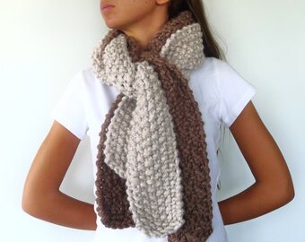 Bufanda de lana hecha a mano. Bufanda de punto para mujer. Moda de invierno. Bufandas tejidas. Ideas para regalar para ella