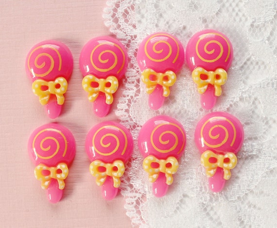 6 x HOT Pink Flamingo Flatback Resin Embellishment Hair Bow Crafts Cabochon UK