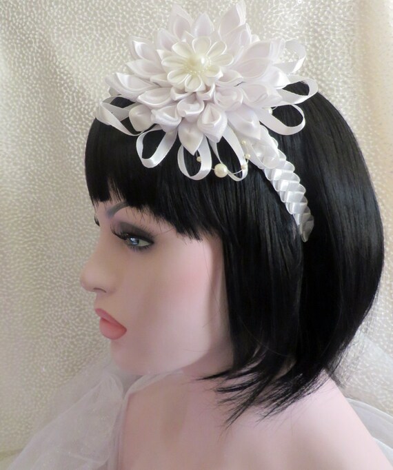 Handcrafted White Floral Headband