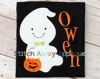 Halloween Boy Ghost Machine Applique Design