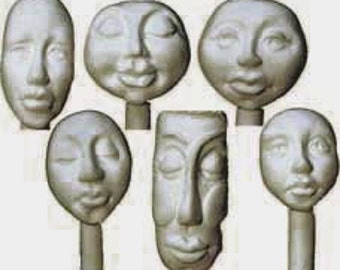 Moldb2 - Six Face Bead mold, Plus 5 Texture Designs by Maureen Carlson
