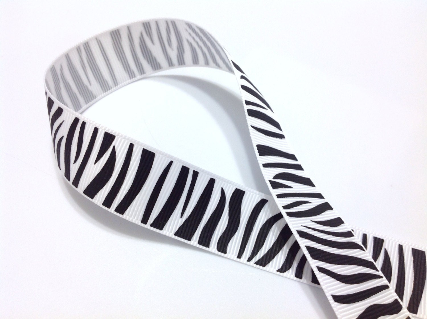 78 Zebra Print Grosgrain Ribbon 1 3 Or 5 By Boutiquesuppliesco 9176