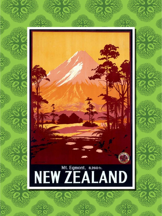  New Zealand  Travel Poster Wall  Decor  7 print sizes available