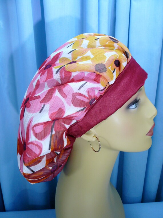 Satin Surgical Scrub Hat Bouffant style with Satin Lining