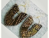 Olive & Taupe printed tribal hoop earrings