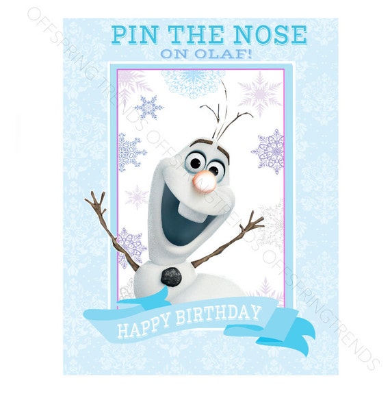 items similar to frozen game pin the nose on olaf movie