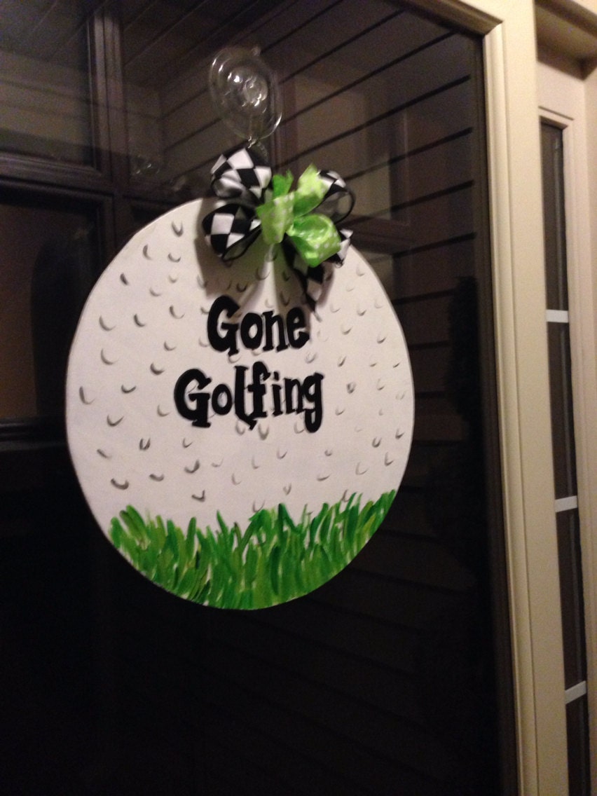 Gone Golfing Golf Ball Door Hanger Golf Wreath Golf