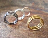 Triple Wire Ring, Wire Wrap Ring, Minimal Men and Women Jewellery, Choose the finish