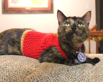 Iron Man Crocheted Cat Costume - Original Design from Nothing's Wasted