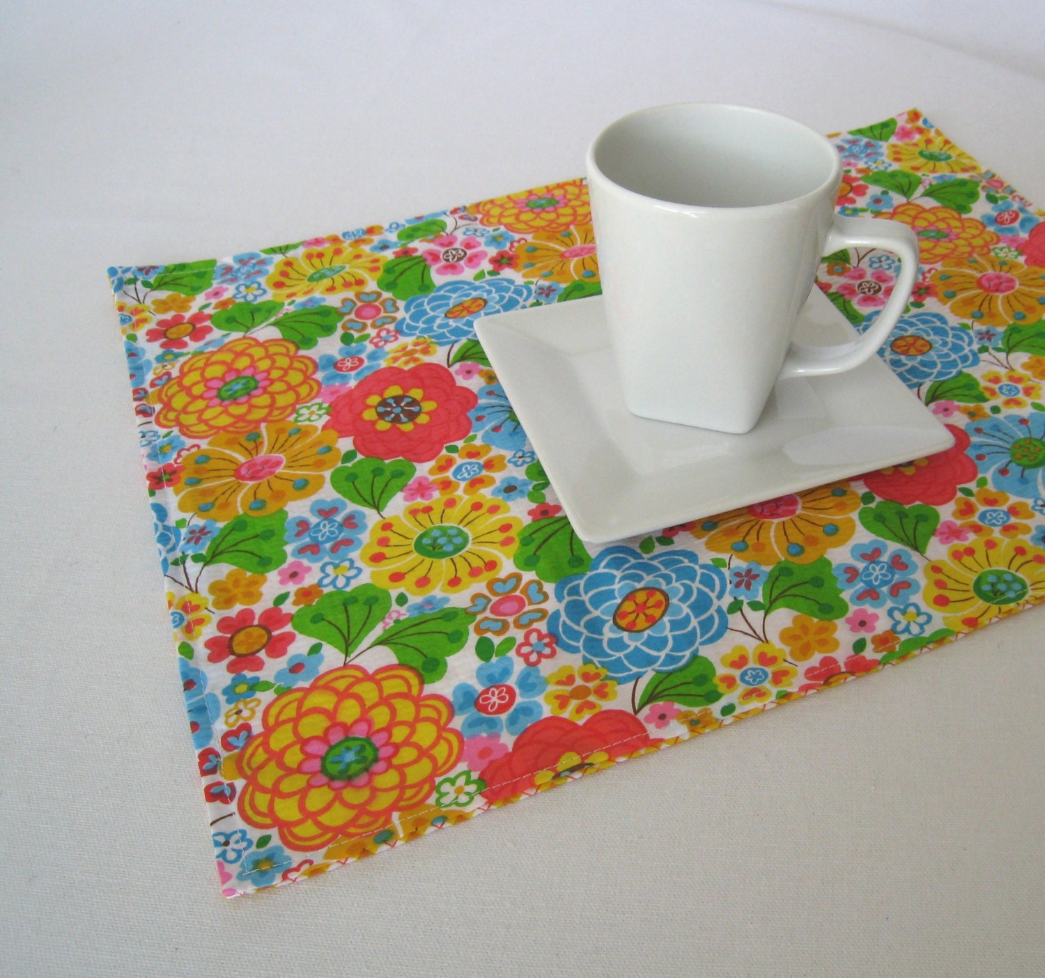 Reversible Cloth Placemats Modern Floral Print Placemats