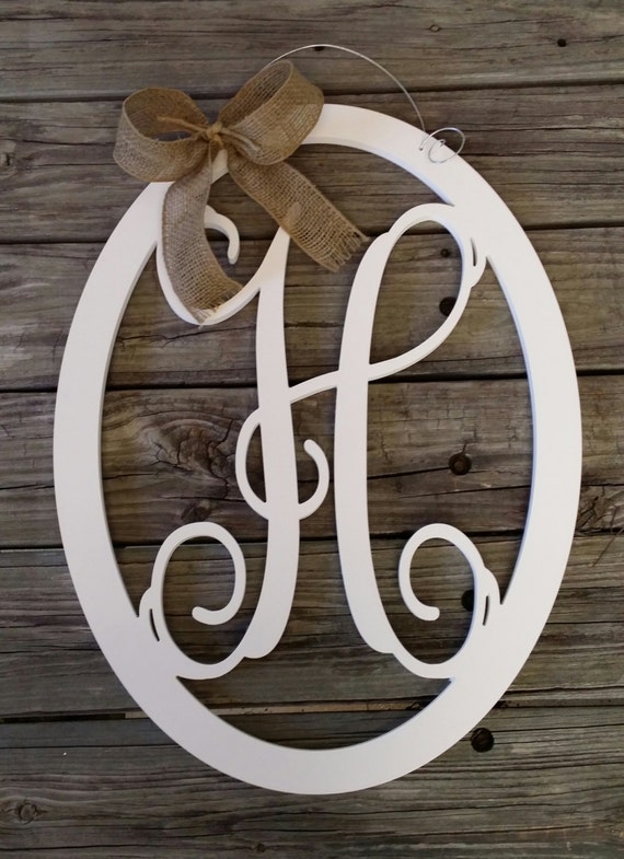 wooden w door hanger Door Hanger Hanger Painted Wooden Letter Initial Door