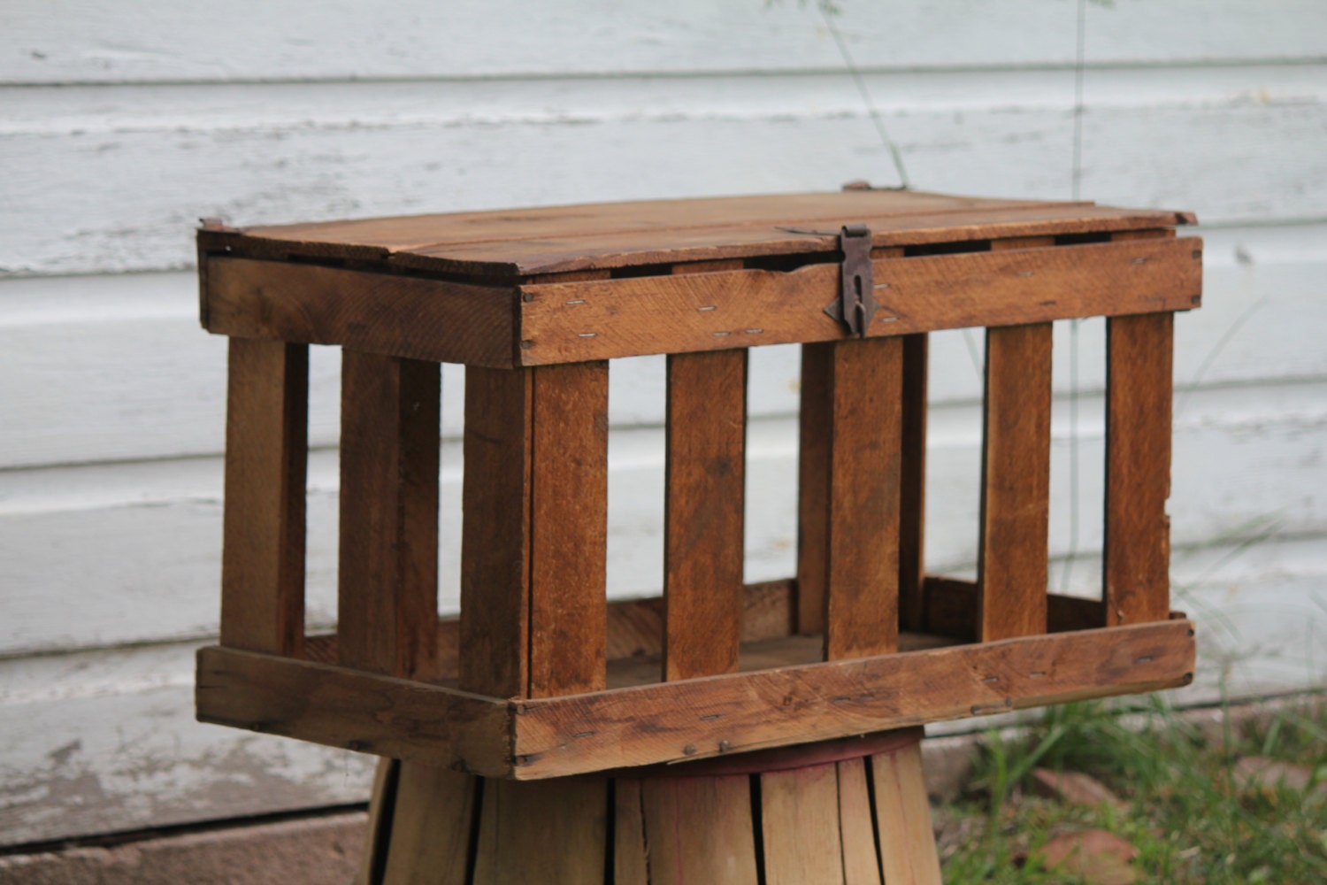 Antique Chicken Coop Wood Crate Brooder by
