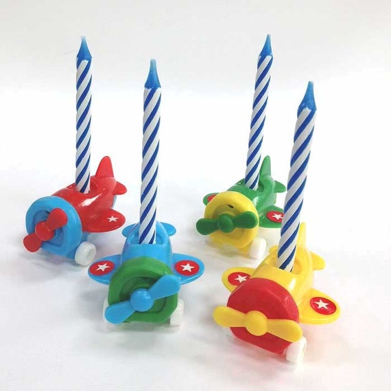 Airplane Candle Holders Plane Cake Toppers Pilot Birthday