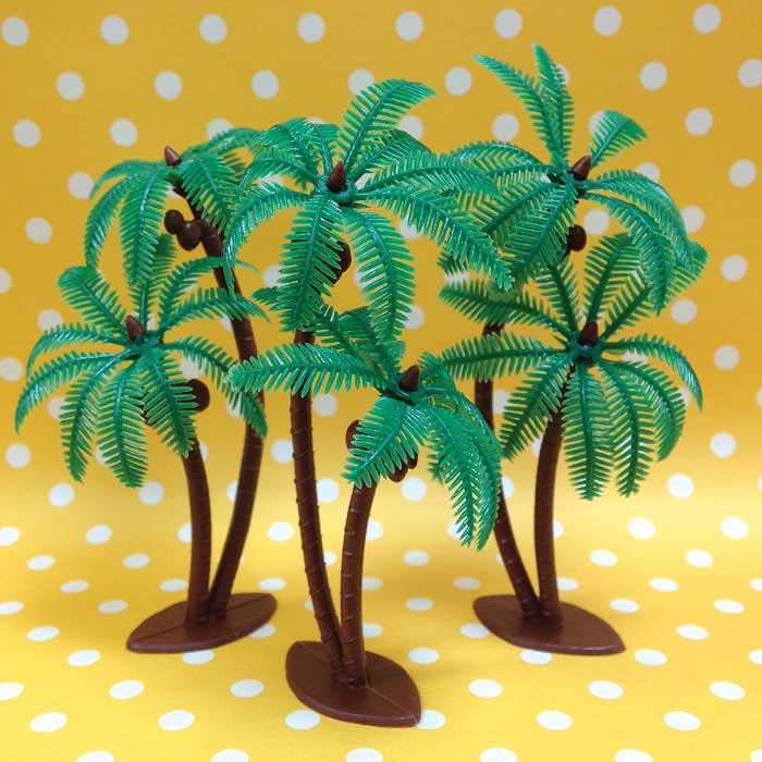 12 Palm Tree Cupcake Cake Toppers Coconut Hawaiian Luau Summer