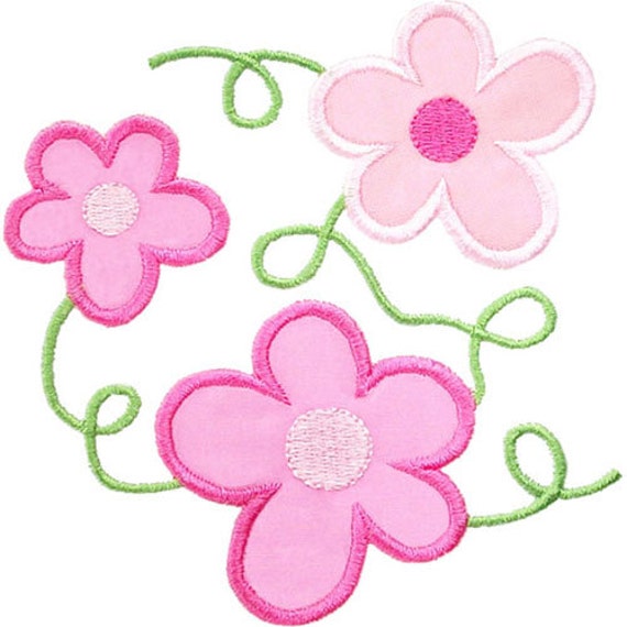 Flower Vines Applique Machine Embroidery Design by HappyApplique