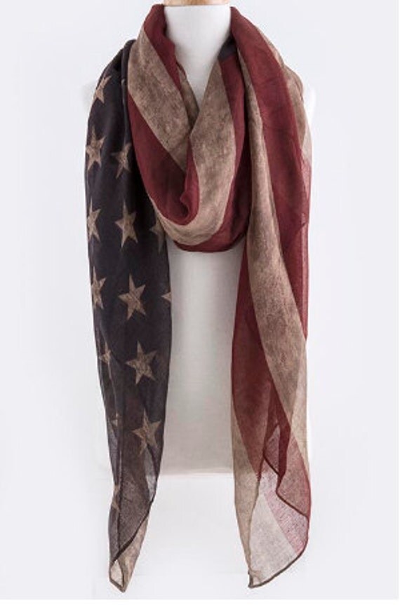 Vintage Flag SCARF Infinity American FLAG by myfashioncreations