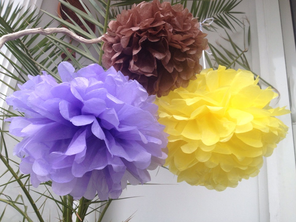 Set of 20 Pom Pom Paper Pom Poms Baby Paper Pom by pompomShouse