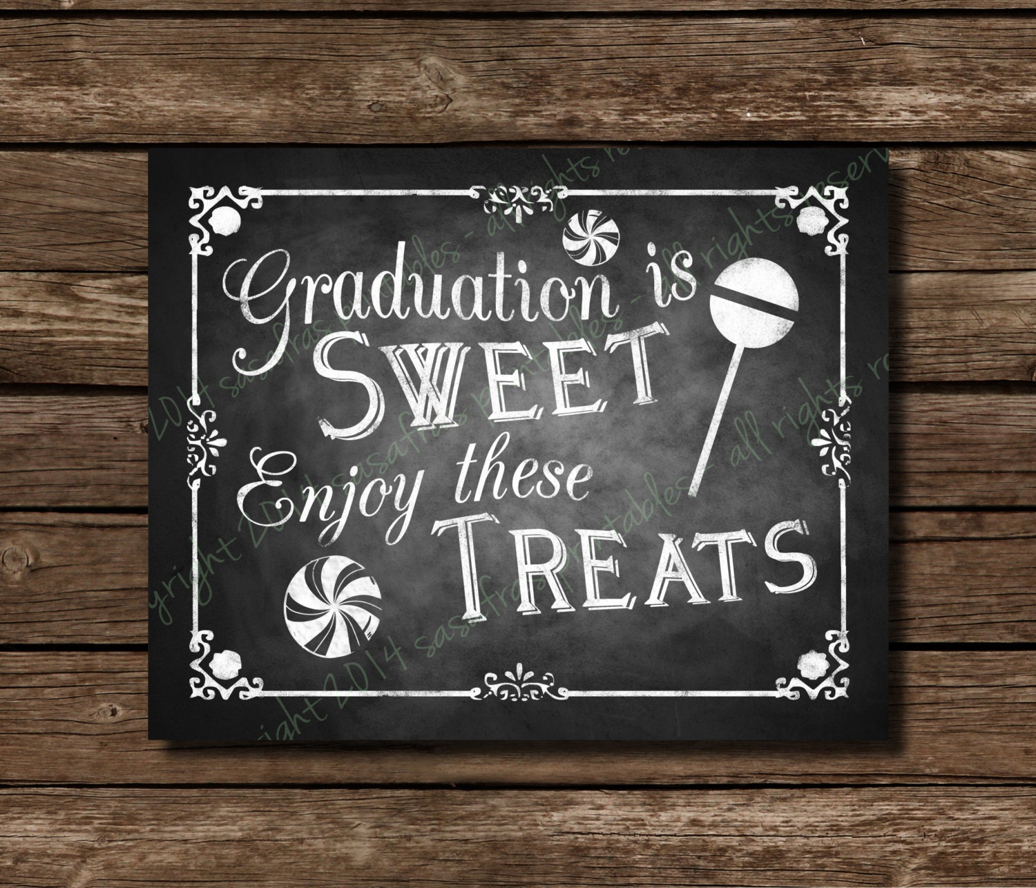 Printable Graduation Chalkboard Candy Sign Candy Favors