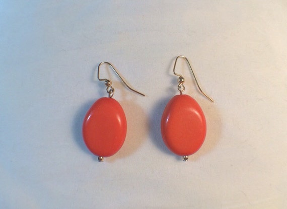 Orange Earrings Gold Earrings by RoseyJohnny on Etsy