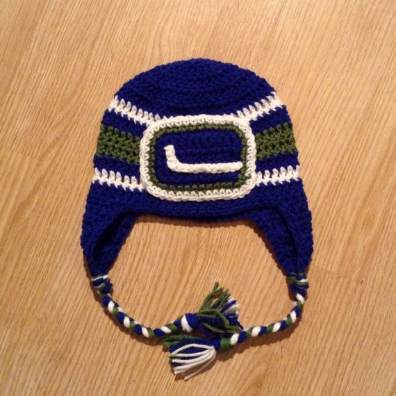 Vancouver Canucks hat crochet hockey hat by BowsKnotsandTots