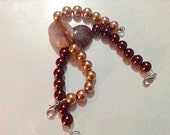 Brown or Tan Bead Bracelet With Stone