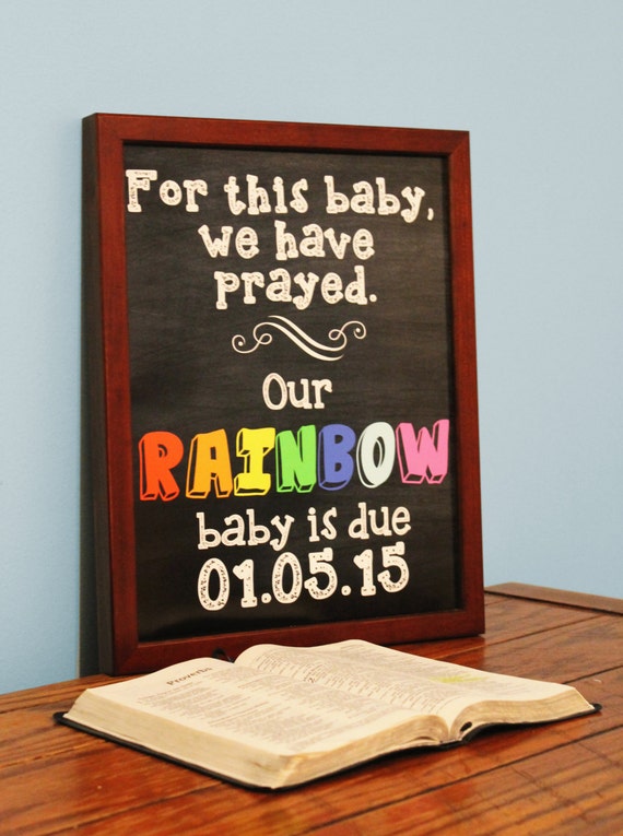 Rainbow Baby Announcement Baby after Miscarriage Chalkboard